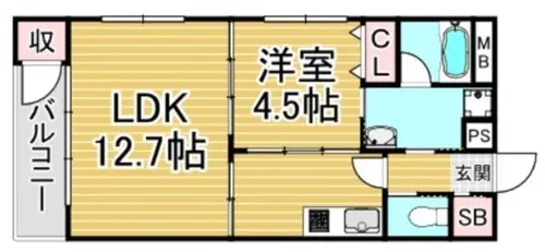 福岡県大野城市山田4丁目【マンション】の間取り