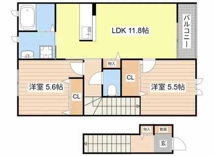 グレイス コート【0201号室】の間取り