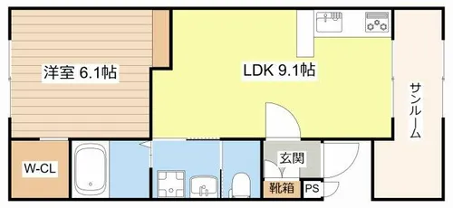クレスト大戍亥2号館【202号室】の間取り