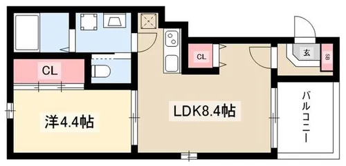 Terrace TlicoⅡ【201号室】の間取り