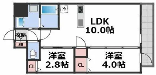 プレサンス長田レジェール【7階】の間取り