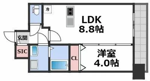 プレサンス長田レジェール【13階】の間取り