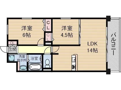 ソシア千里丘【6階】の間取り