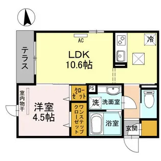 大阪府茨木市西中条町【アパート】の間取り
