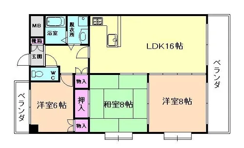 ベルエアーI【6階】の間取り