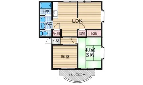 サンビレッジ鮎川【2階】の間取り