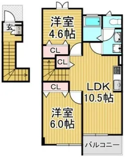福岡県那珂川市片縄北1丁目【アパート】の間取り