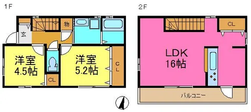 愛知県名古屋市守山区向台1丁目【一戸建】の間取り