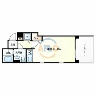 ルミエール東天満【8階】の間取り