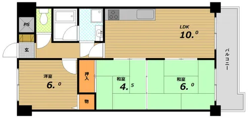 ライオンズマンション神戸明泉寺【4階】の間取り
