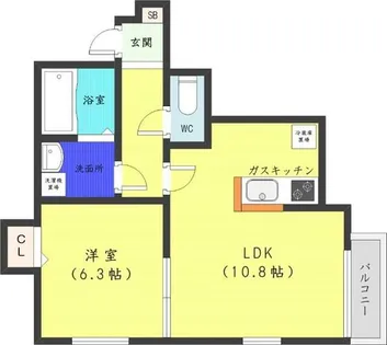 R-FREE南5西12【3階】の間取り