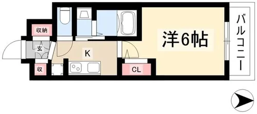 エステムコート名古屋黒川シャルマン【4階】の間取り