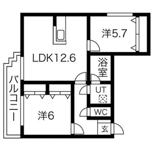 澄川パークハイツ弐番館【3階】の間取り