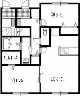 ルーチェ善導寺 B棟【1階】の間取り