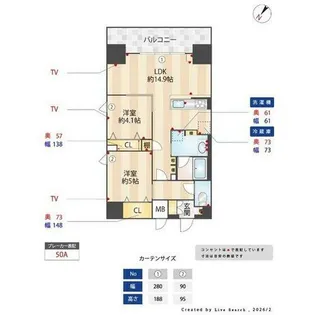 インシグニア渡辺通【501号室】の間取り