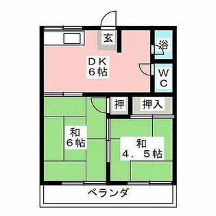 コーポ原【102号室】の間取り