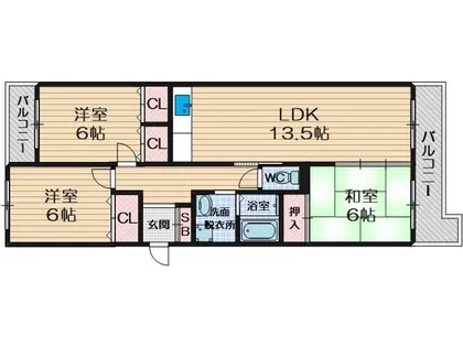 コスモアベニュー【1階】の間取り