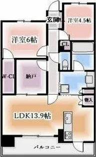 レ・ジェイド金山グランデ【14階】の間取り