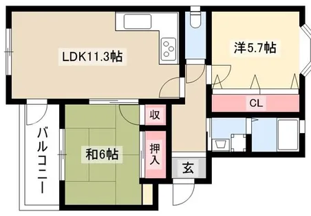 ジュネシスTWIN【2階】の間取り