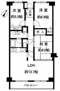 千里中央パークヒルズG棟【4階】の間取り