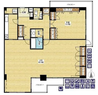 ザ・グランドビュー・オオサカ【18階】の間取り