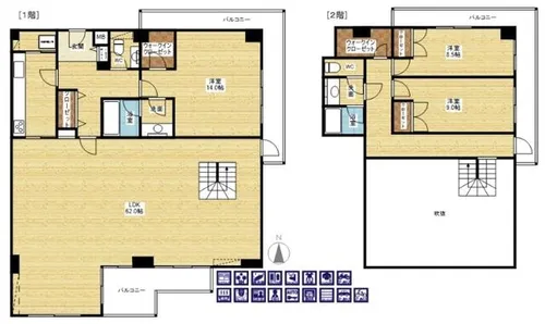 ザ・グランドビュー・オオサカ【21階】の間取り