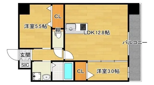 スプランディッドライズ新大阪ノース【12階】の間取り