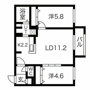 ブランシャールEK琴似【4階】の間取り