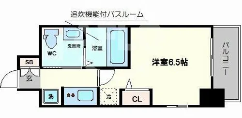 エステムコート難波WEST-SIDE4ザフォース【2階】の間取り
