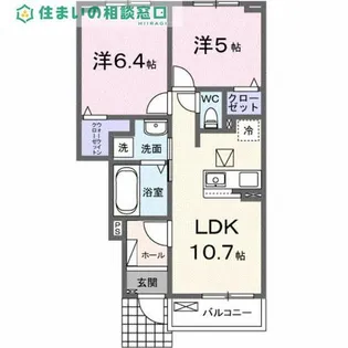 愛知県西尾市上矢田町北野【アパート】の間取り