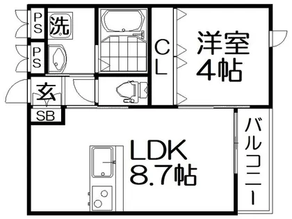 CherryBlossom川原町【2階】の間取り