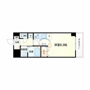 ウィスタリア新北野【7階】の間取り