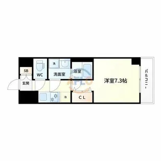 ファーストフィオーレ江坂グレイス【4階】の間取り