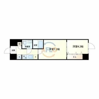 ファーストフィオーレ江坂公園【7階】の間取り