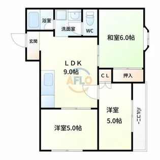レジデンス三津屋【3階】の間取り