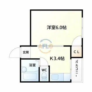 レジデンス三津屋【3階】の間取り