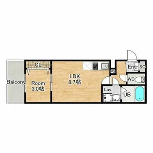 ジーメゾン山科ノース【2階】の間取り