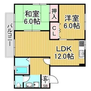 福岡県春日市若葉台東2丁目【アパート】の間取り