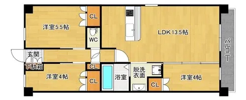 アーバンパーク淡路【4階】の間取り