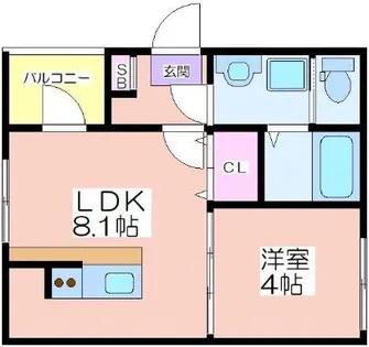 ハーモニーテラス浜口西Ⅱ【3階】の間取り