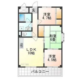 ディアコート藤井寺【3階】の間取り