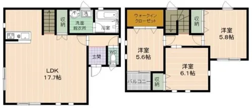 福岡県福岡市城南区東油山4丁目【一戸建】の間取り