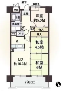アメニティ江戸堀【13階】の間取り