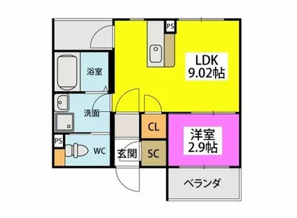 レジデンシャルジェム【3階】の間取り