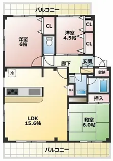 メゾンプチシャトー砂場【3階】の間取り