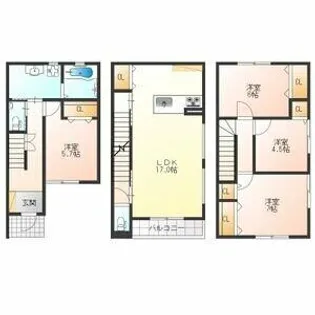 愛知県北名古屋市能田蓮池【一戸建】の間取り