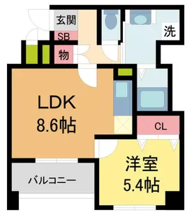 B KAWANISHI(ビーフラットカワニシ)【4階】の間取り