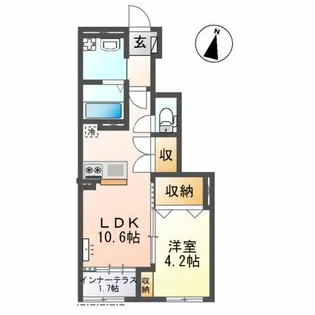 オーヴェスト カーサ【1階】の間取り