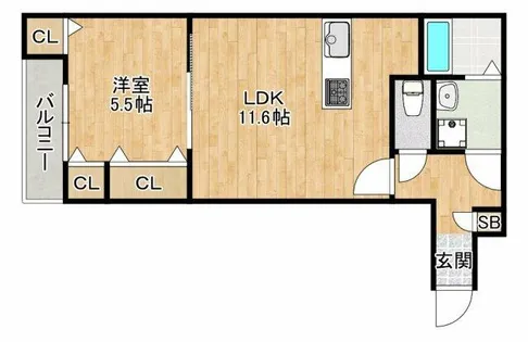 アークハイム吹田山手【1階】の間取り