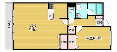 分譲 ライオンズマンション高槻【402号室】の間取り